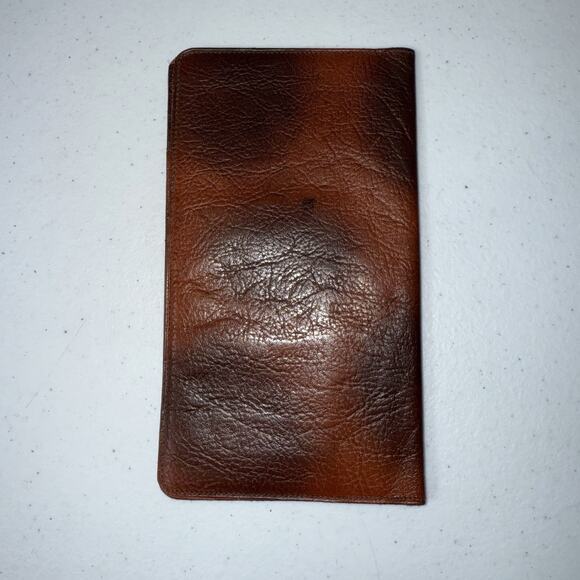 Nokona Vintage Genuine Steerhide Leather Tall Wallet Brown Tooled - Picture 2 of 7